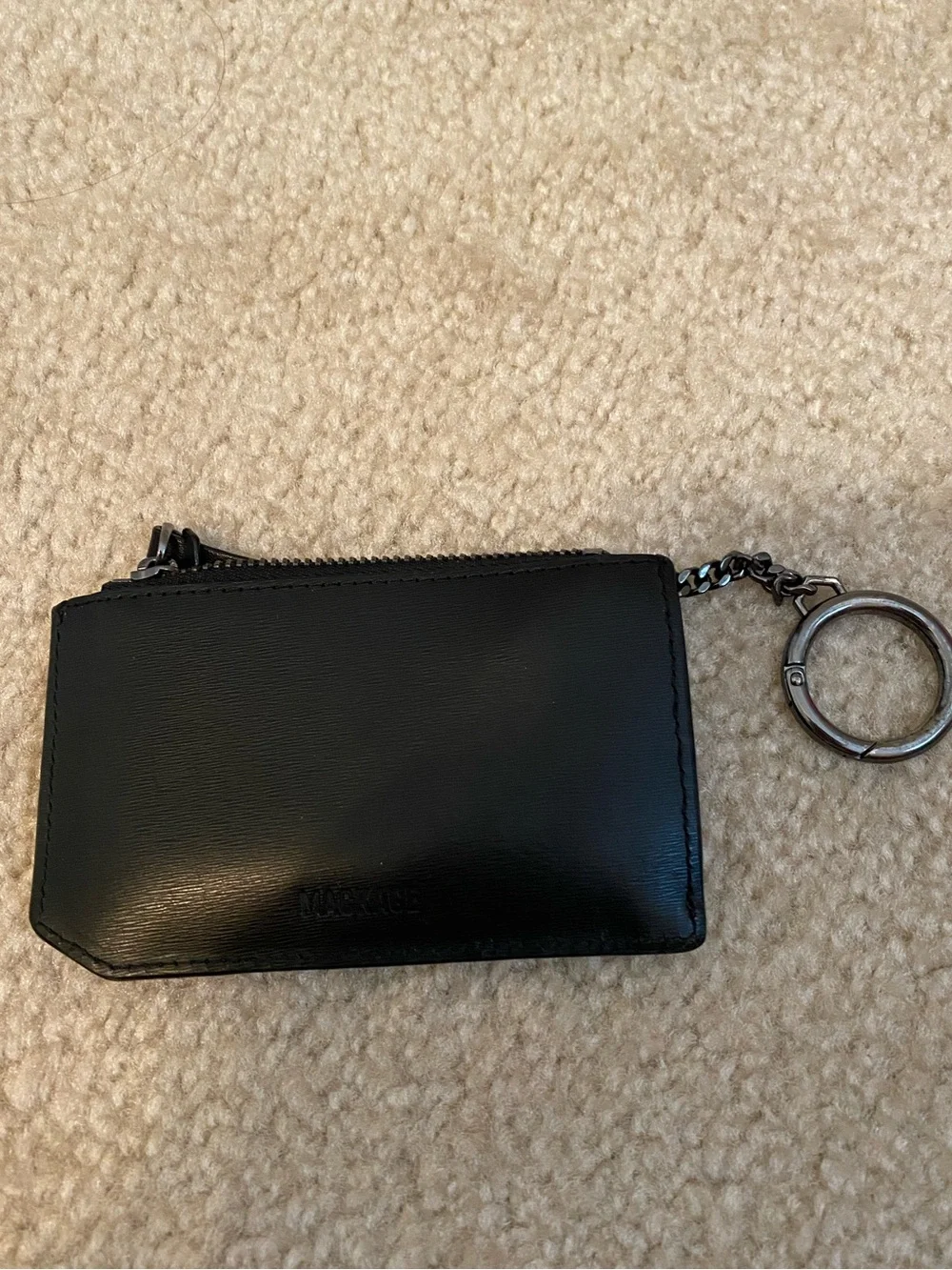 Mackage Zip Card Case With Keychain Black.